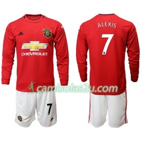 Camisolas de Futebol Manchester United Alexis 7 Criança Equipamento Principal 2019/20 Manga Comprida